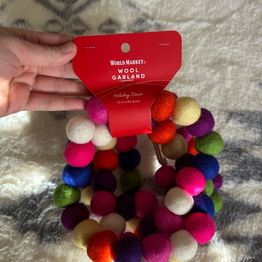 Cost Plus World Market Multicolor Wool Garland